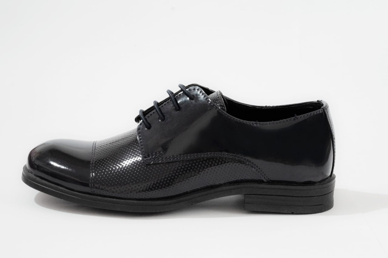 Erkek Çocuk Siyah Dokulu Klasik Ayakkabı