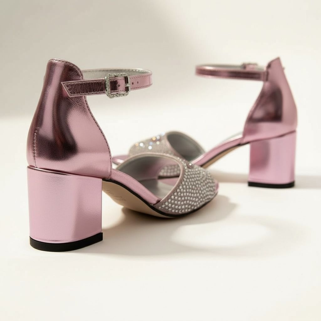 Kız Çocuk Taş Detaylı Topuklu Sandalet | Bilekten Tokalı Abiye Ayakkabı