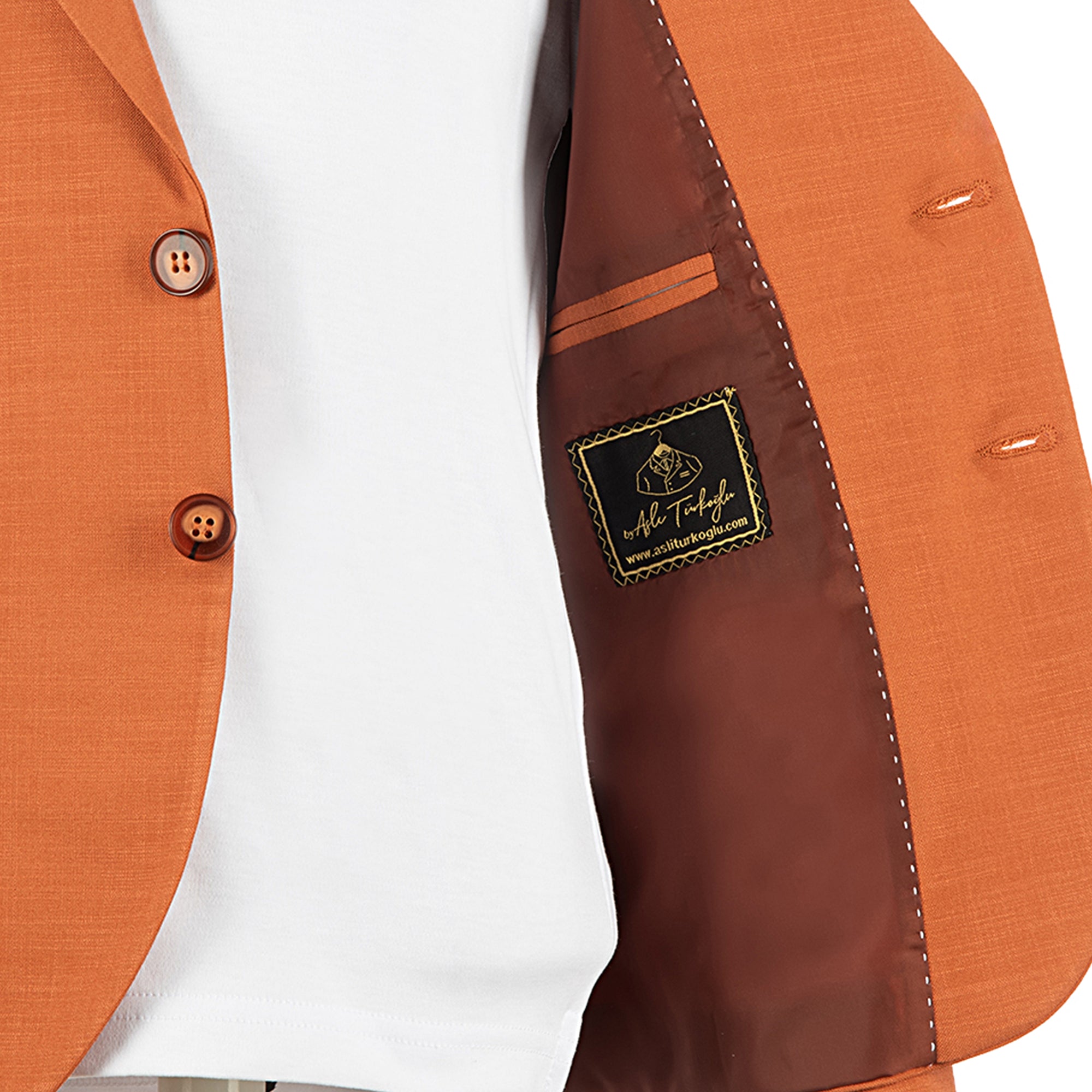 Kiremit Rengi Erkek Çocuk Takım Elbise 1-14 Yaş Keten Yazlık