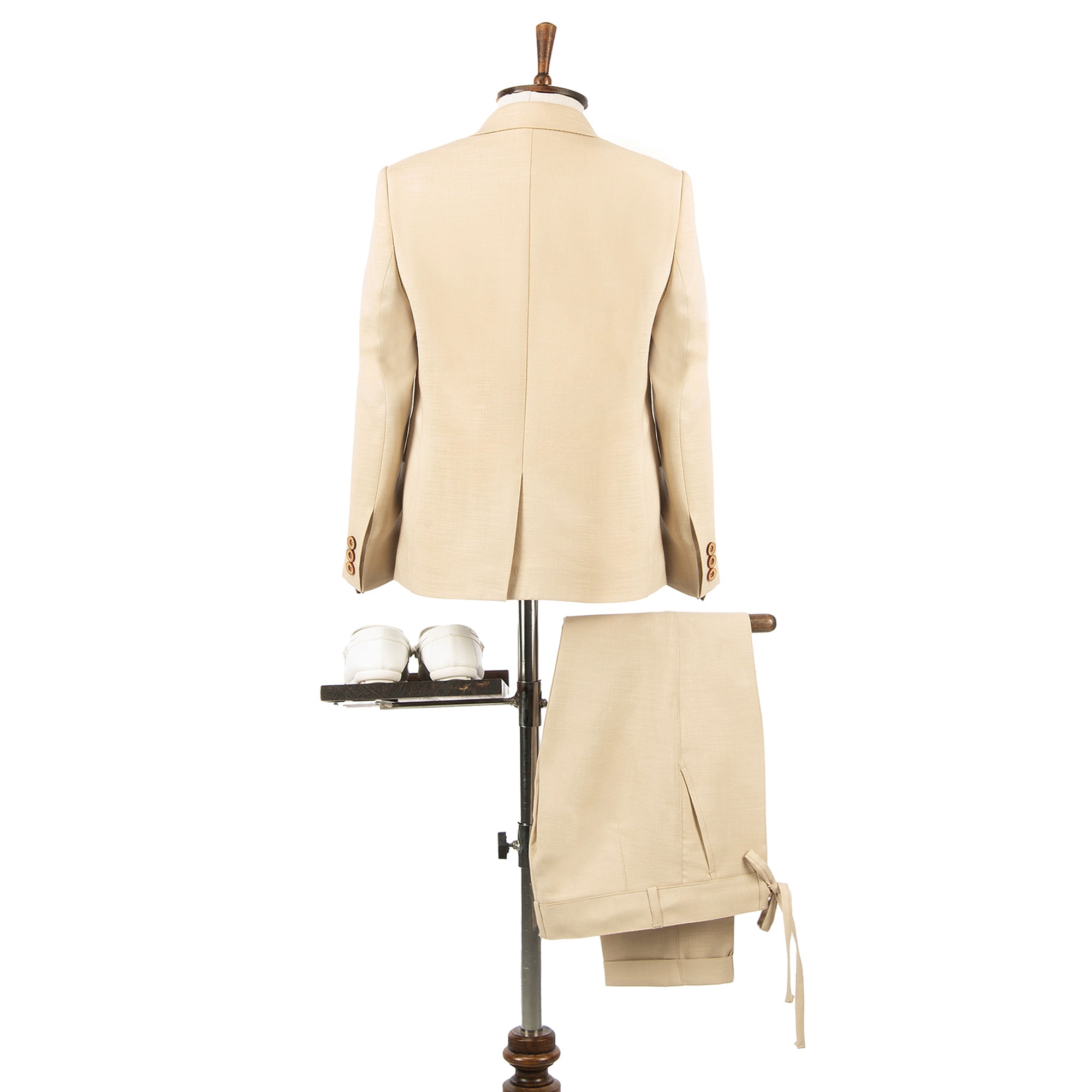 Bej Rengi Erkek Çocuk Takım Elbise 1-14 Yaş Keten Yazlık Şık Set