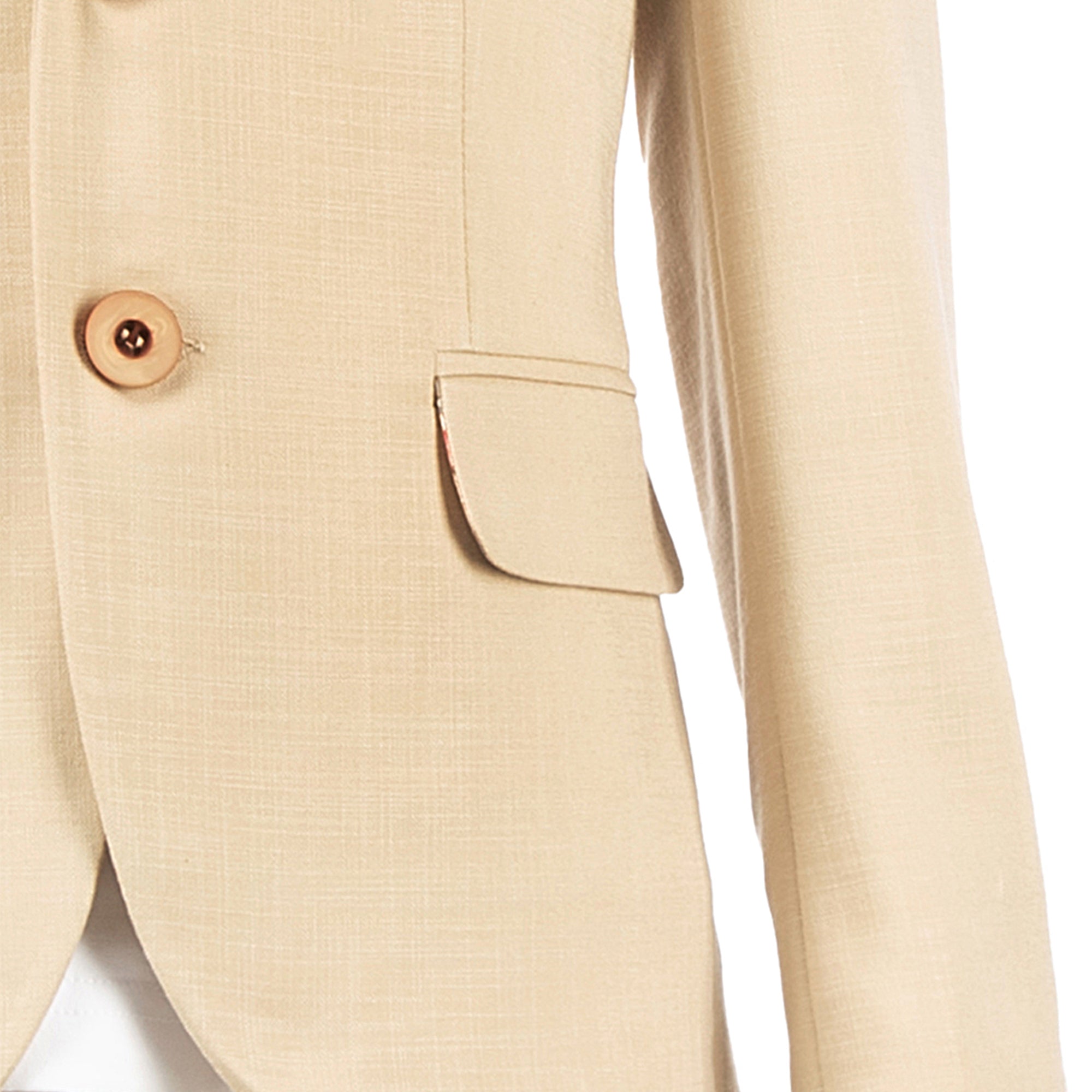 Bej Rengi Erkek Çocuk Takım Elbise 1-14 Yaş Keten Yazlık Şık Set