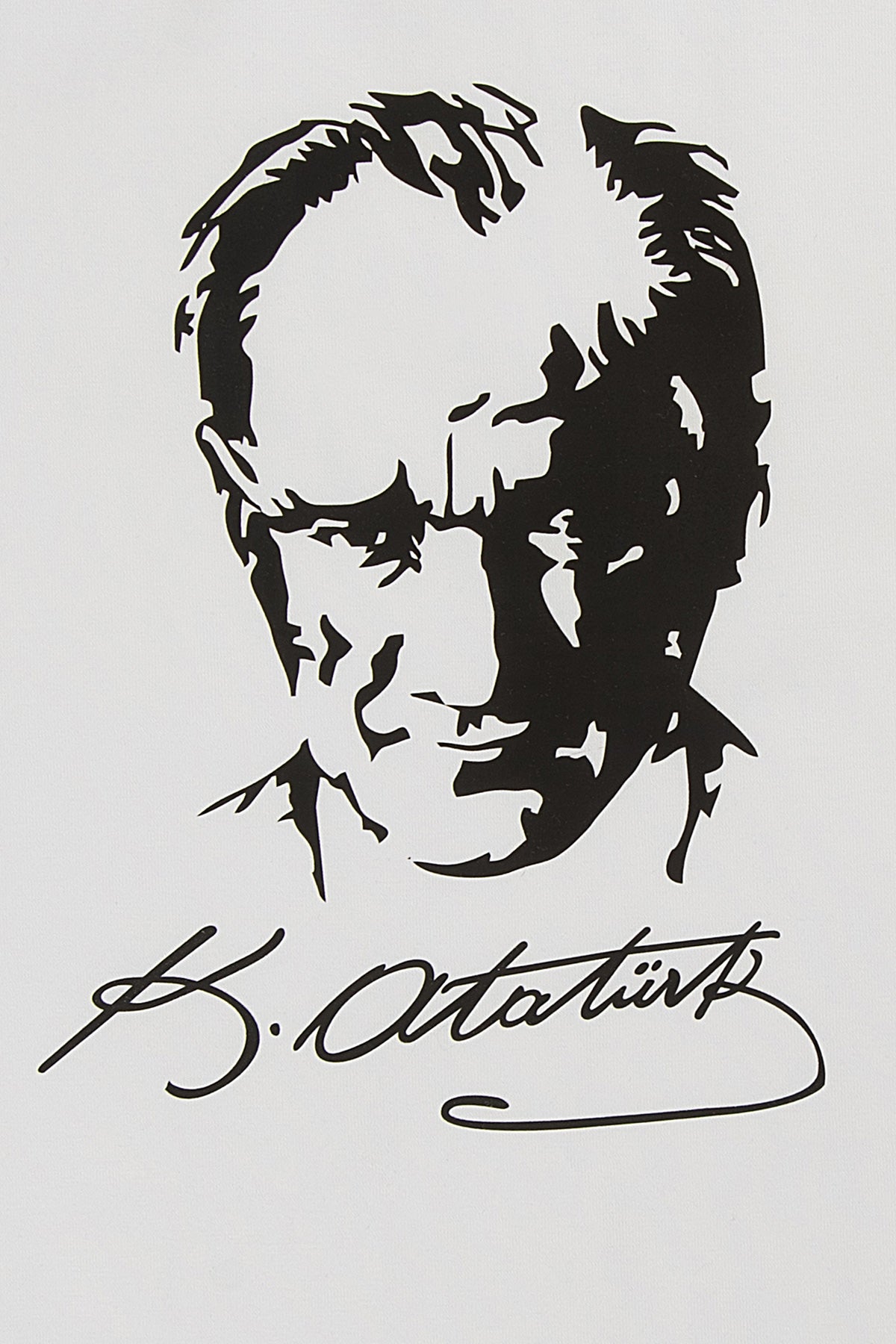 Atatürk Baskılı Beyaz Çocuk Tişört | %100 Pamuk 3-10 Yaş