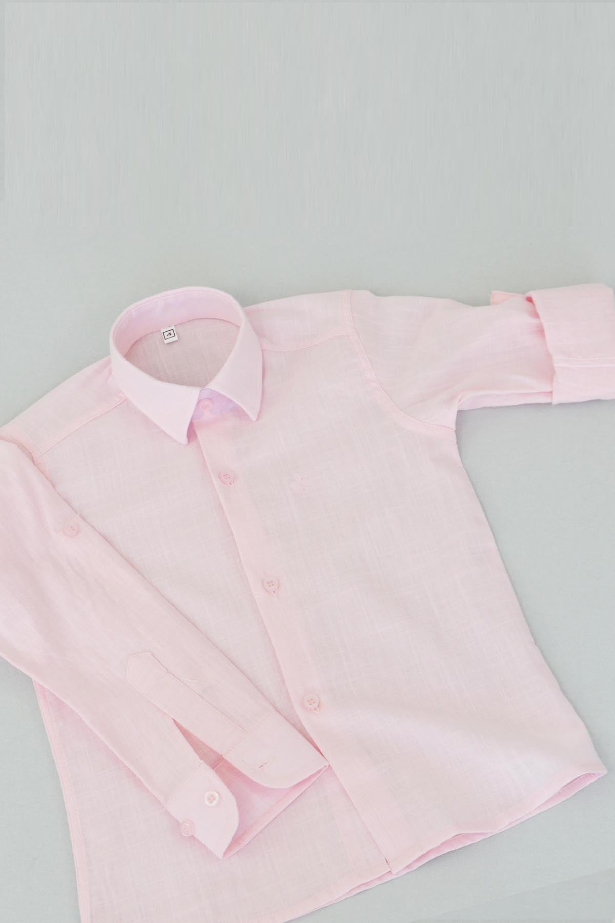 Açık Pembe Erkek Çocuk Gömleği