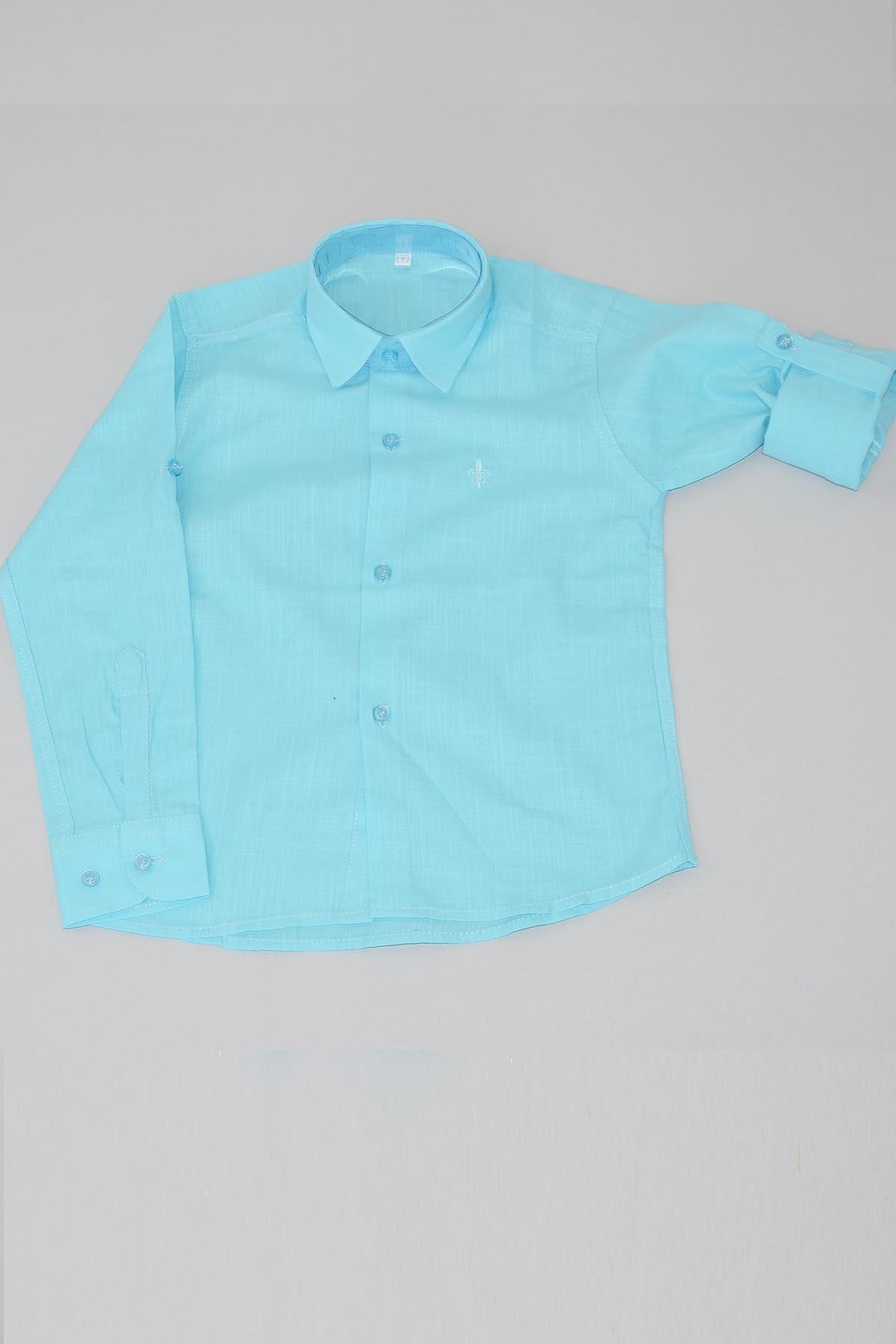 Turkuaz Erkek Çocuk Gömleği