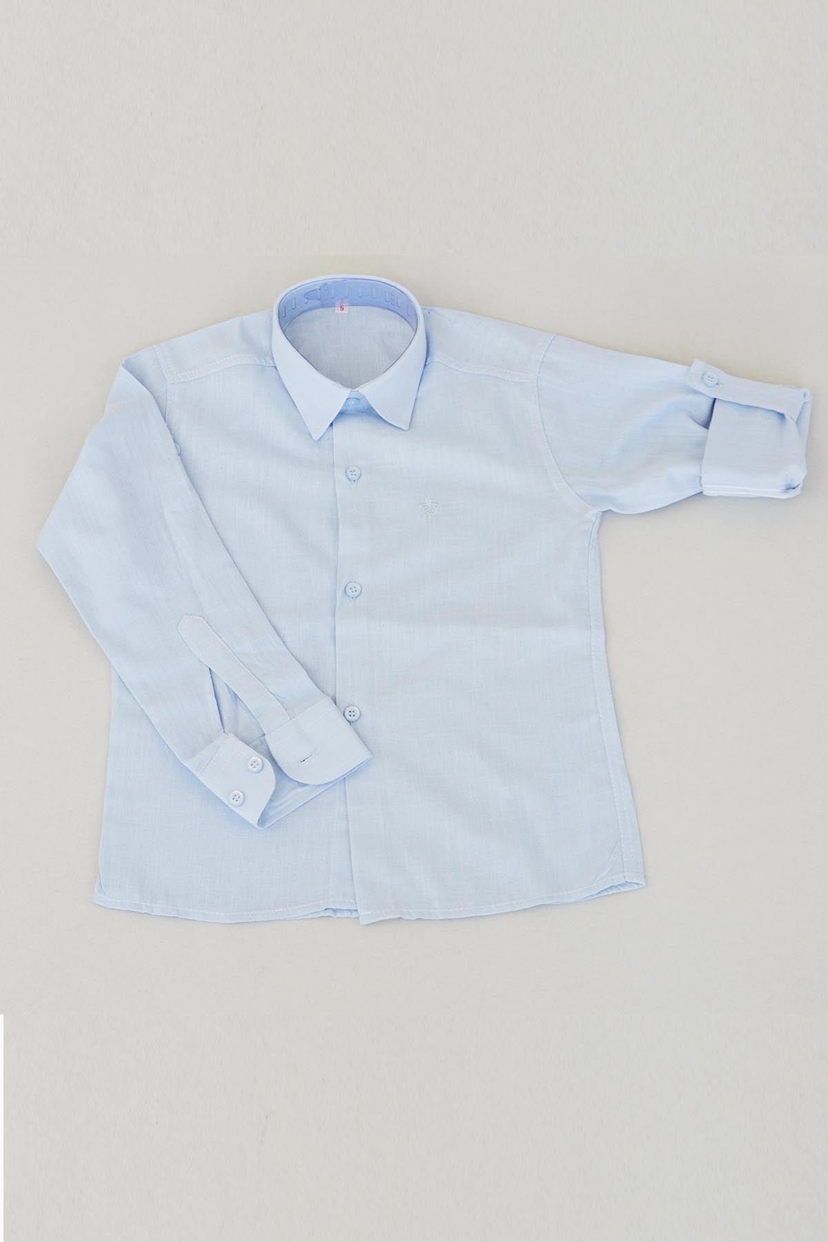 Bebe Mavisi Erkek Çocuk Gömleği