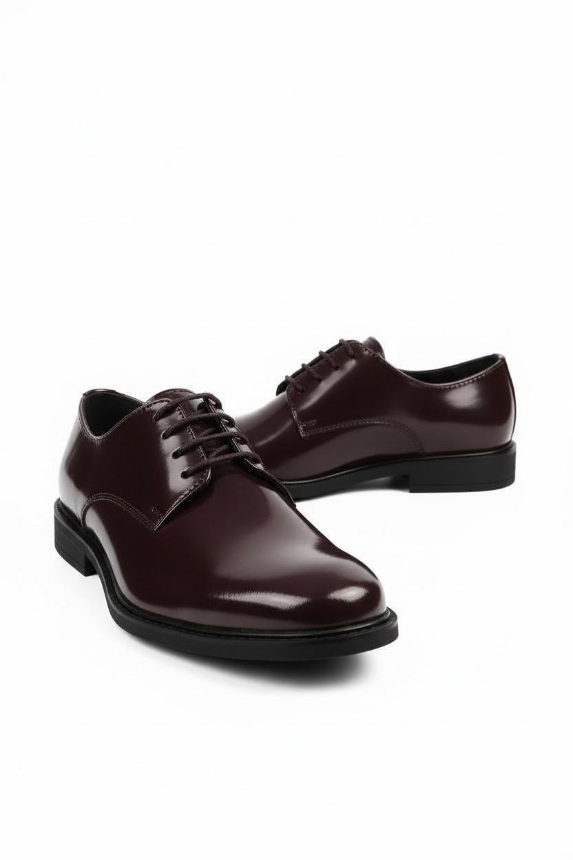 Bordo Rugan Çocuk Klasik Ayakkabı  Özel Gün & Davet Ayakkabısı