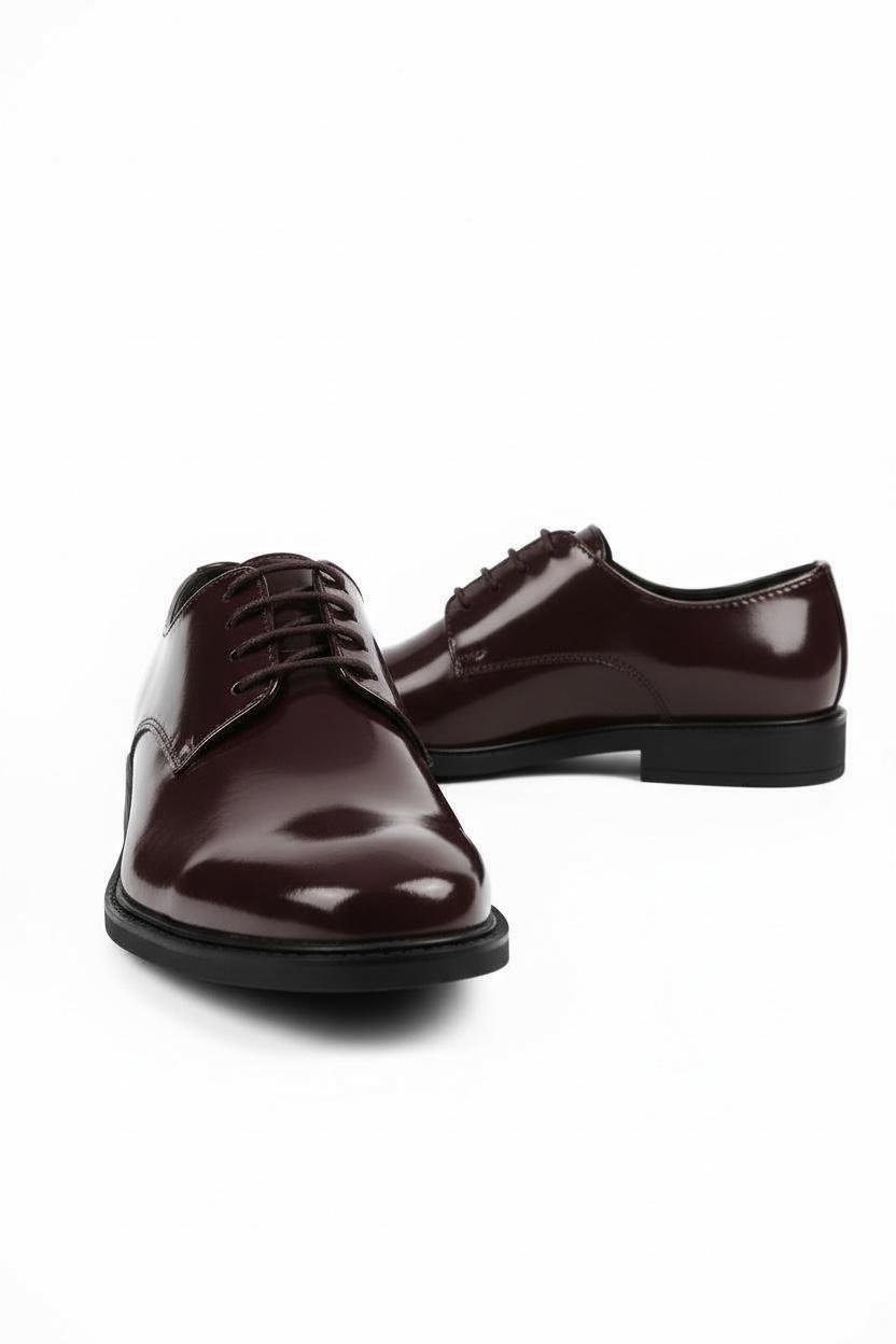 Bordo Rugan Çocuk Klasik Ayakkabı  Özel Gün & Davet Ayakkabısı