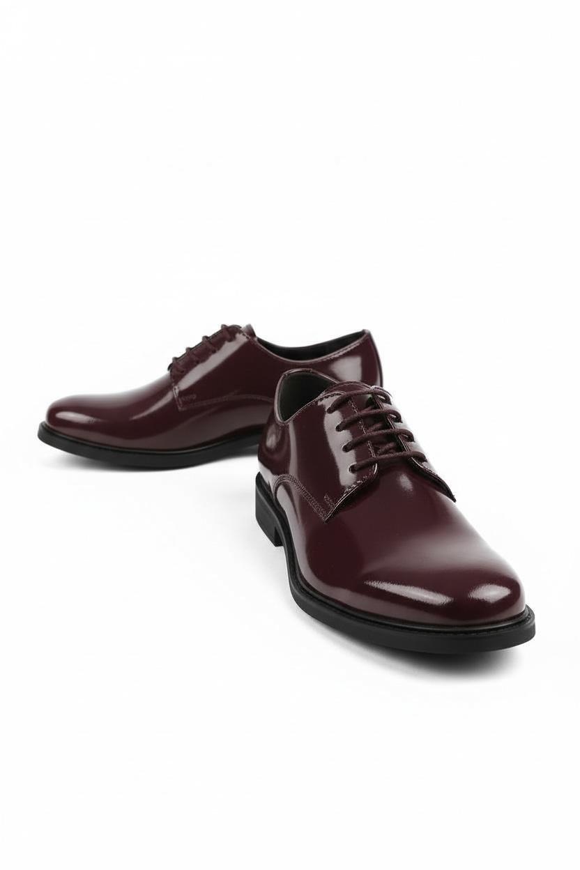 Bordo Rugan Çocuk Klasik Ayakkabı  Özel Gün & Davet Ayakkabısı