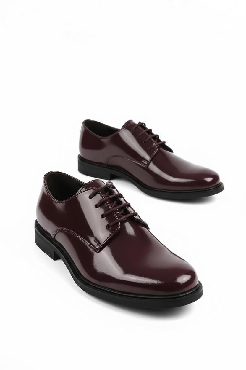 Bordo Rugan Çocuk Klasik Ayakkabı  Özel Gün & Davet Ayakkabısı