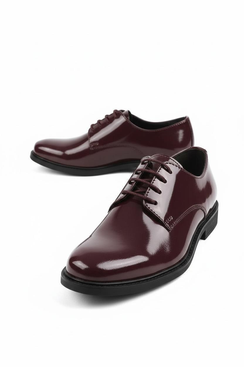 Bordo Rugan Çocuk Klasik Ayakkabı  Özel Gün & Davet Ayakkabısı