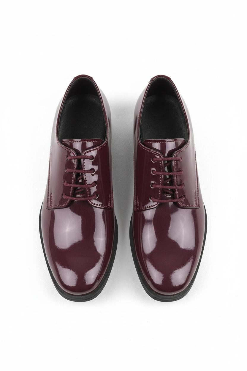 Bordo Rugan Çocuk Klasik Ayakkabı  Özel Gün & Davet Ayakkabısı