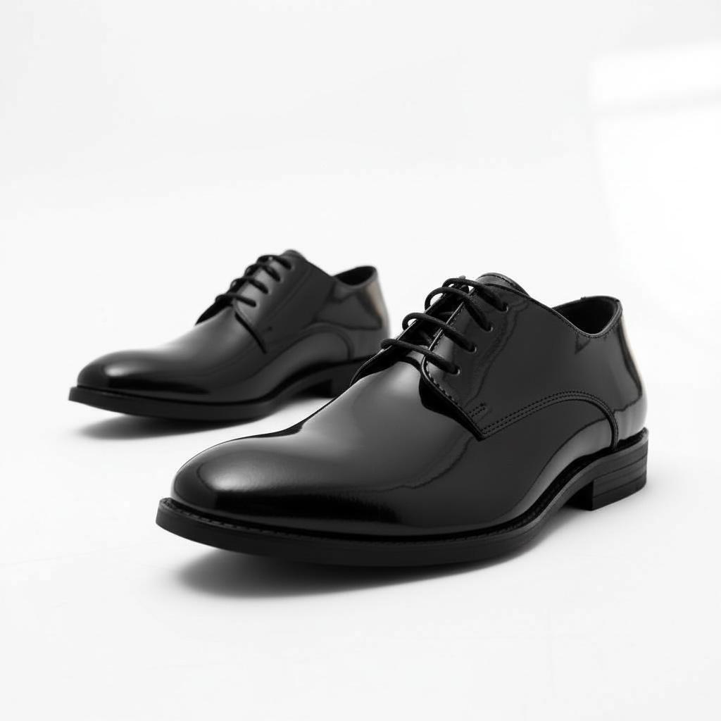 Siyah Rugan Çocuk Klasik Ayakkabı | Bağcıklı Özel Gün Ayakkabısı