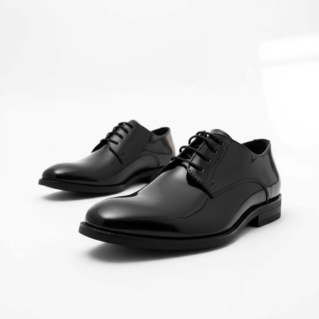 Siyah Rugan Çocuk Klasik Ayakkabı | Bağcıklı Özel Gün Ayakkabısı