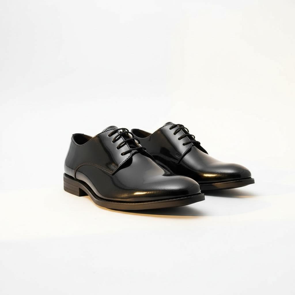 Siyah Rugan Çocuk Klasik Ayakkabı | Bağcıklı Özel Gün Ayakkabısı