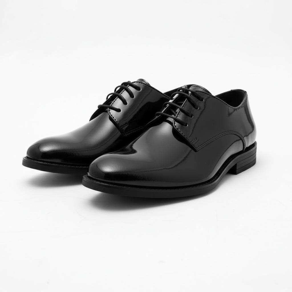 Siyah Rugan Çocuk Klasik Ayakkabı | Bağcıklı Özel Gün Ayakkabısı