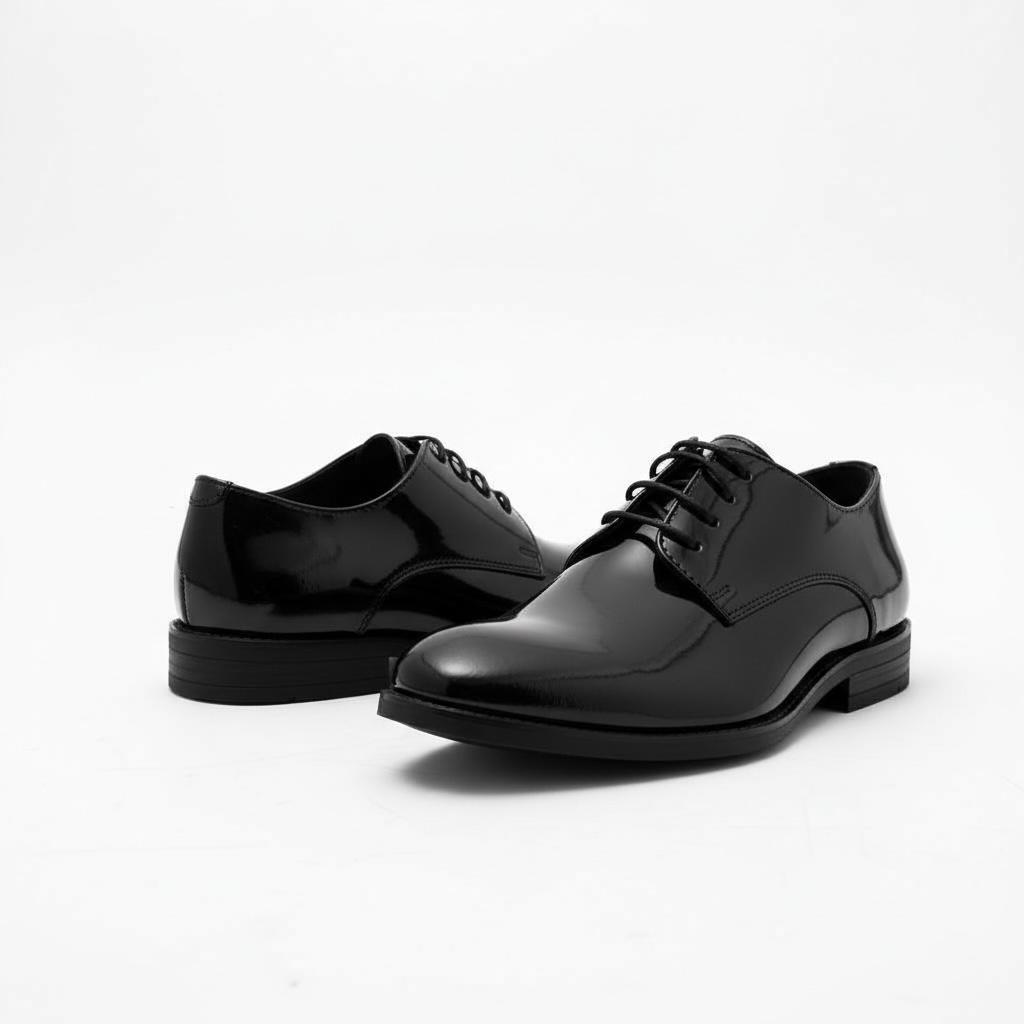 Siyah Rugan Çocuk Klasik Ayakkabı | Bağcıklı Özel Gün Ayakkabısı