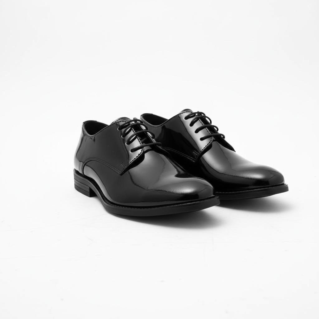 Siyah Rugan Çocuk Klasik Ayakkabı | Bağcıklı Özel Gün Ayakkabısı