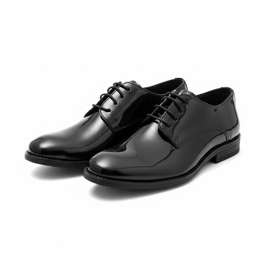 Siyah Rugan Çocuk Klasik Ayakkabı | Bağcıklı Özel Gün Ayakkabısı