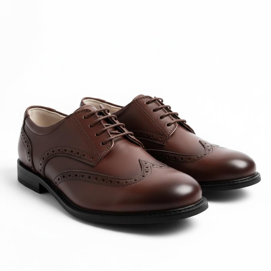 Kahverengi Klasik Çocuk Ayakkabısı  Bağcıklı Özel Gün Ayakkabısı