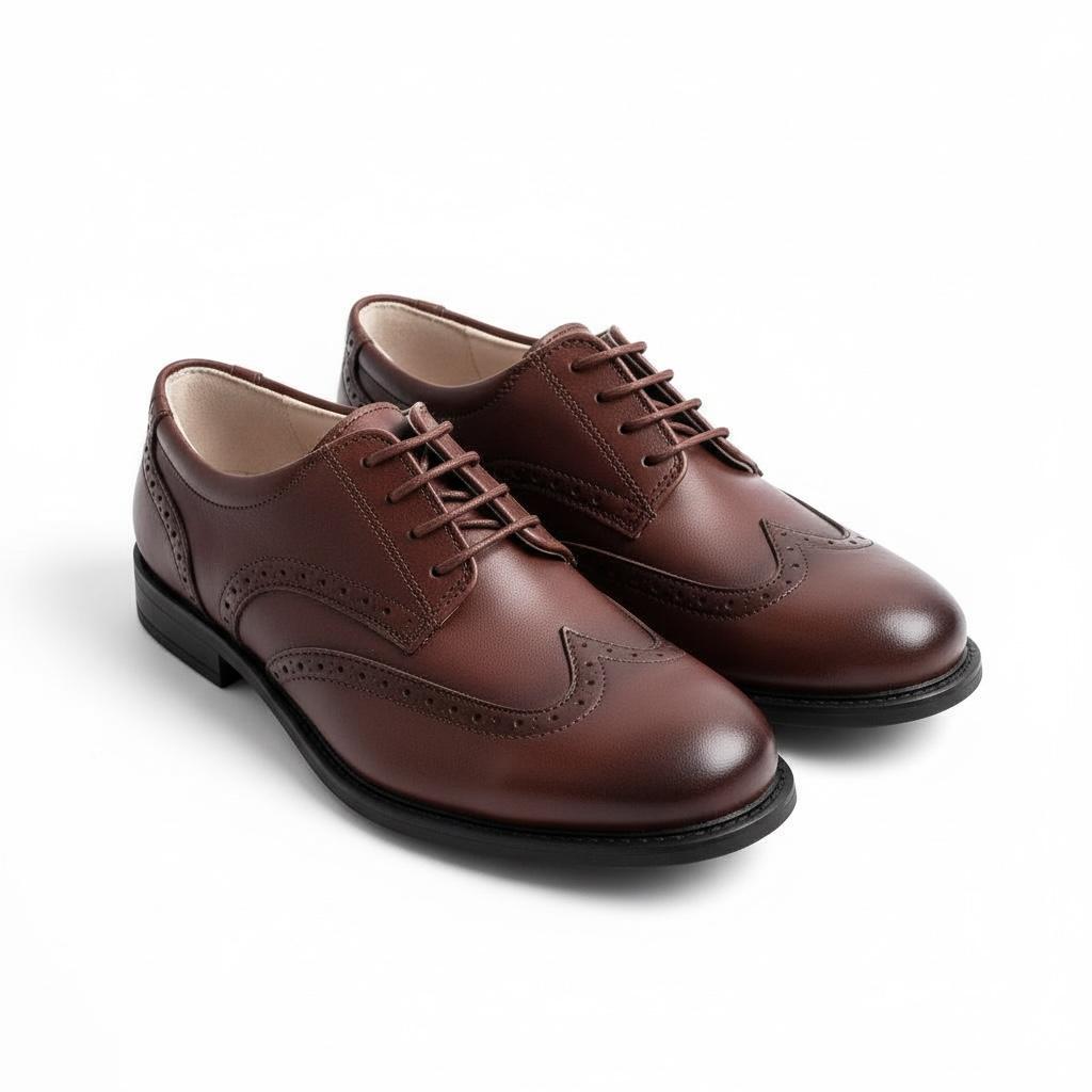 Kahverengi Klasik Çocuk Ayakkabısı  Bağcıklı Özel Gün Ayakkabısı