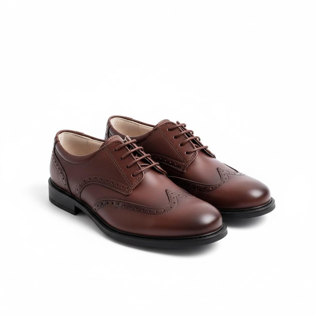 Kahverengi Klasik Çocuk Ayakkabısı  Bağcıklı Özel Gün Ayakkabısı