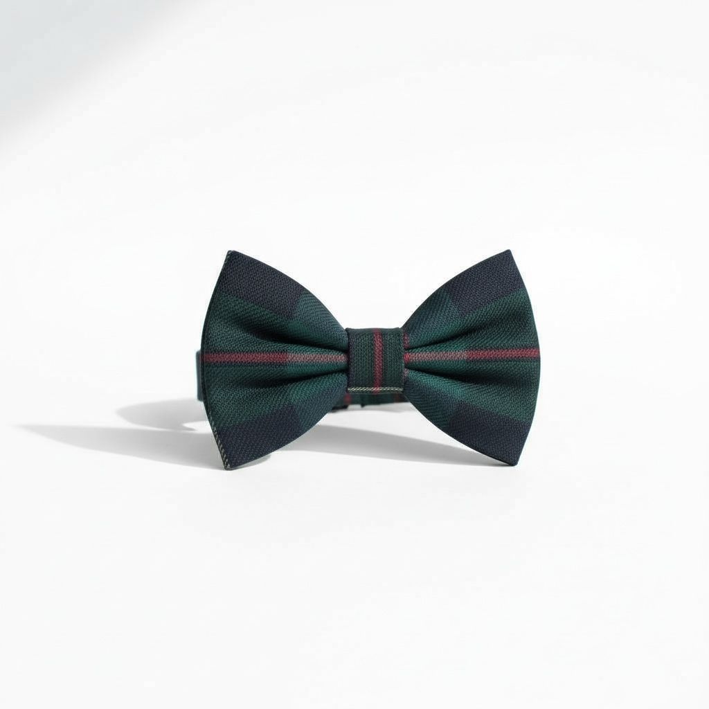 Erkek Çocuk Ekose Papyon – Yeşil Bordo Klasik Özel Gün Aksesuarı