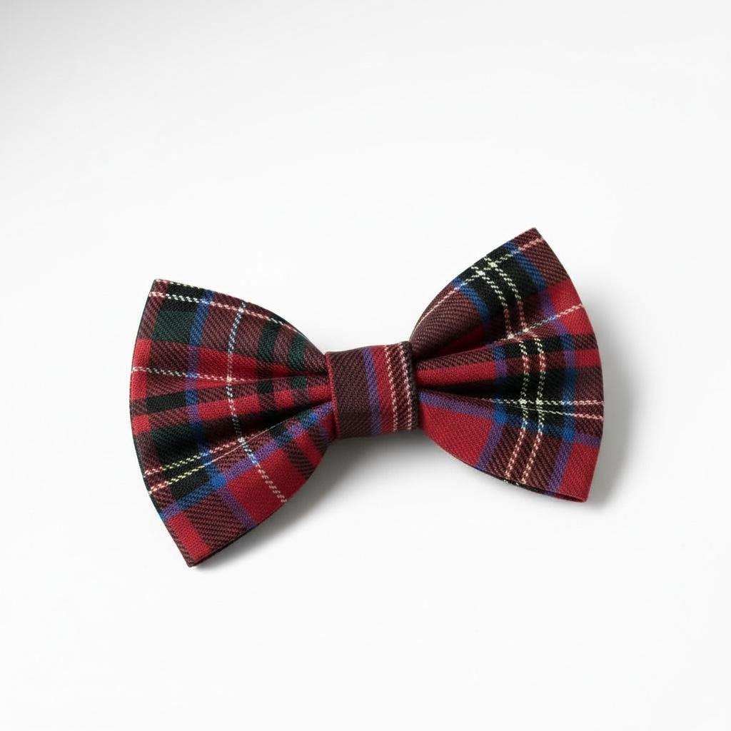 Erkek Çocuk Lacivert Kırmızı Ekose Papyon – Klasik Şık Özel Gün Aksesuarı