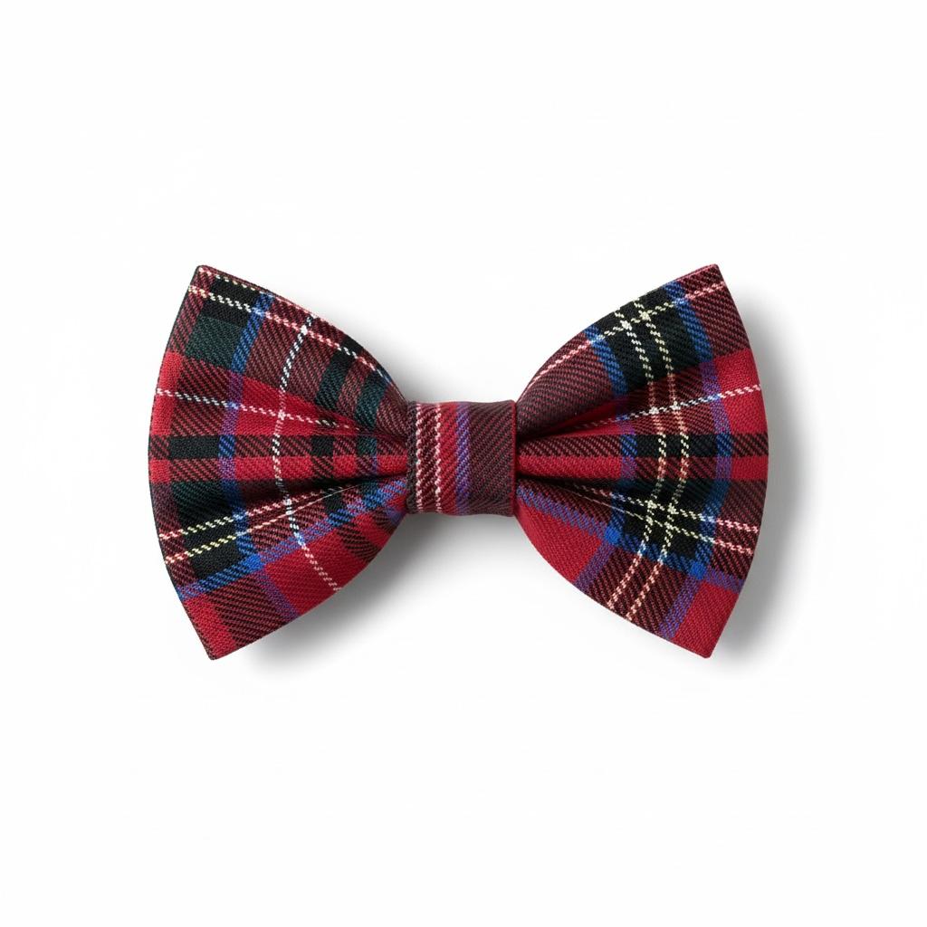 Erkek Çocuk Lacivert Kırmızı Ekose Papyon – Klasik Şık Özel Gün Aksesuarı