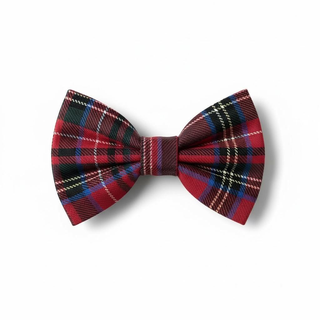 Erkek Çocuk Lacivert Kırmızı Ekose Papyon – Klasik Şık Özel Gün Aksesuarı