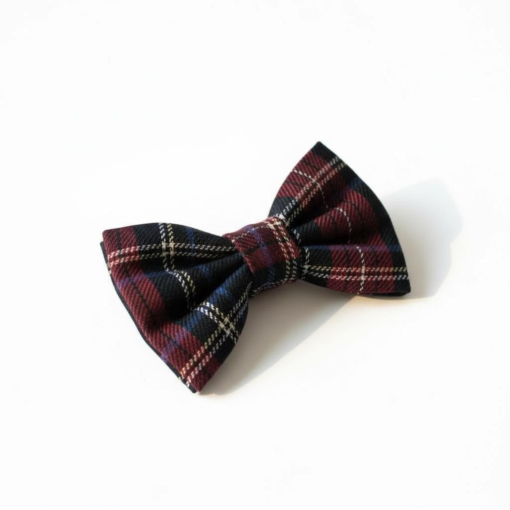 Erkek Çocuk Lacivert Bordo Ekose Papyon – Klasik Şık Özel Gün Aksesuarı