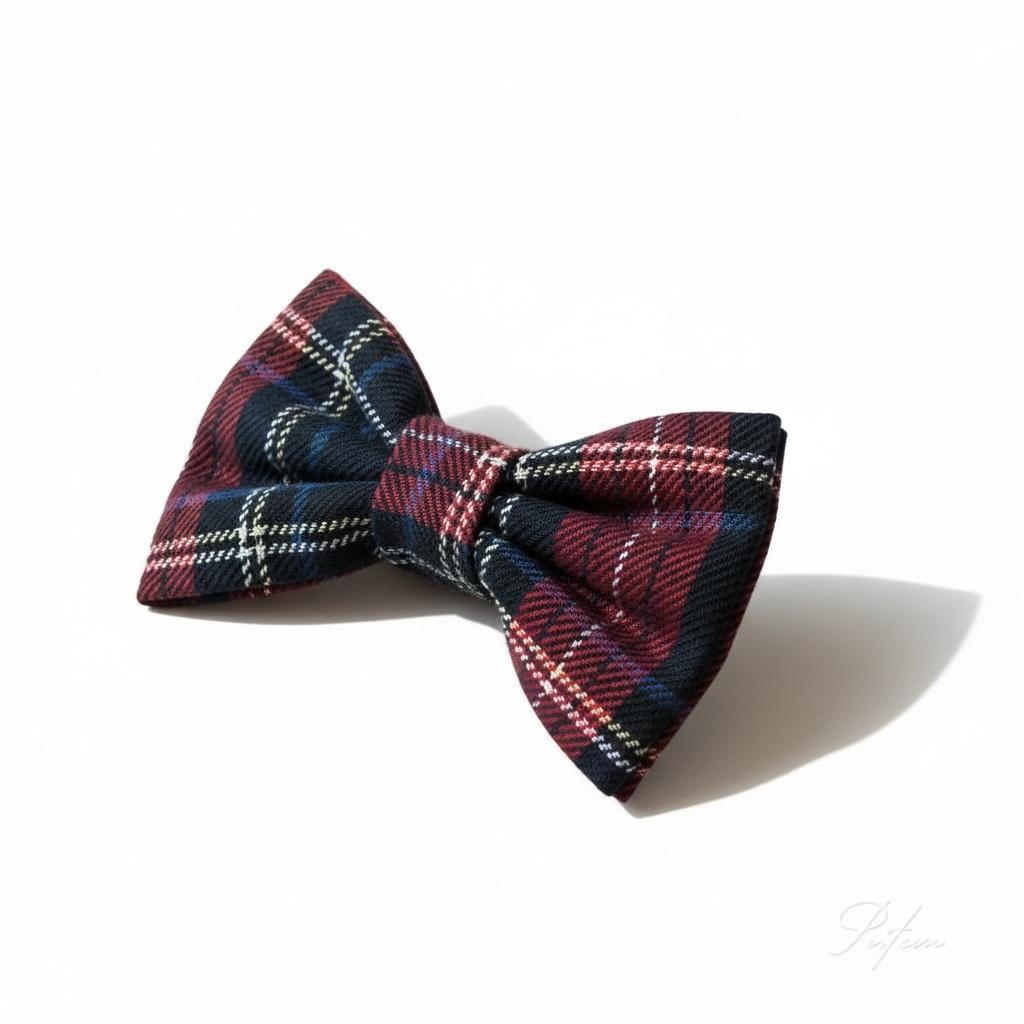 Erkek Çocuk Lacivert Bordo Ekose Papyon – Klasik Şık Özel Gün Aksesuarı