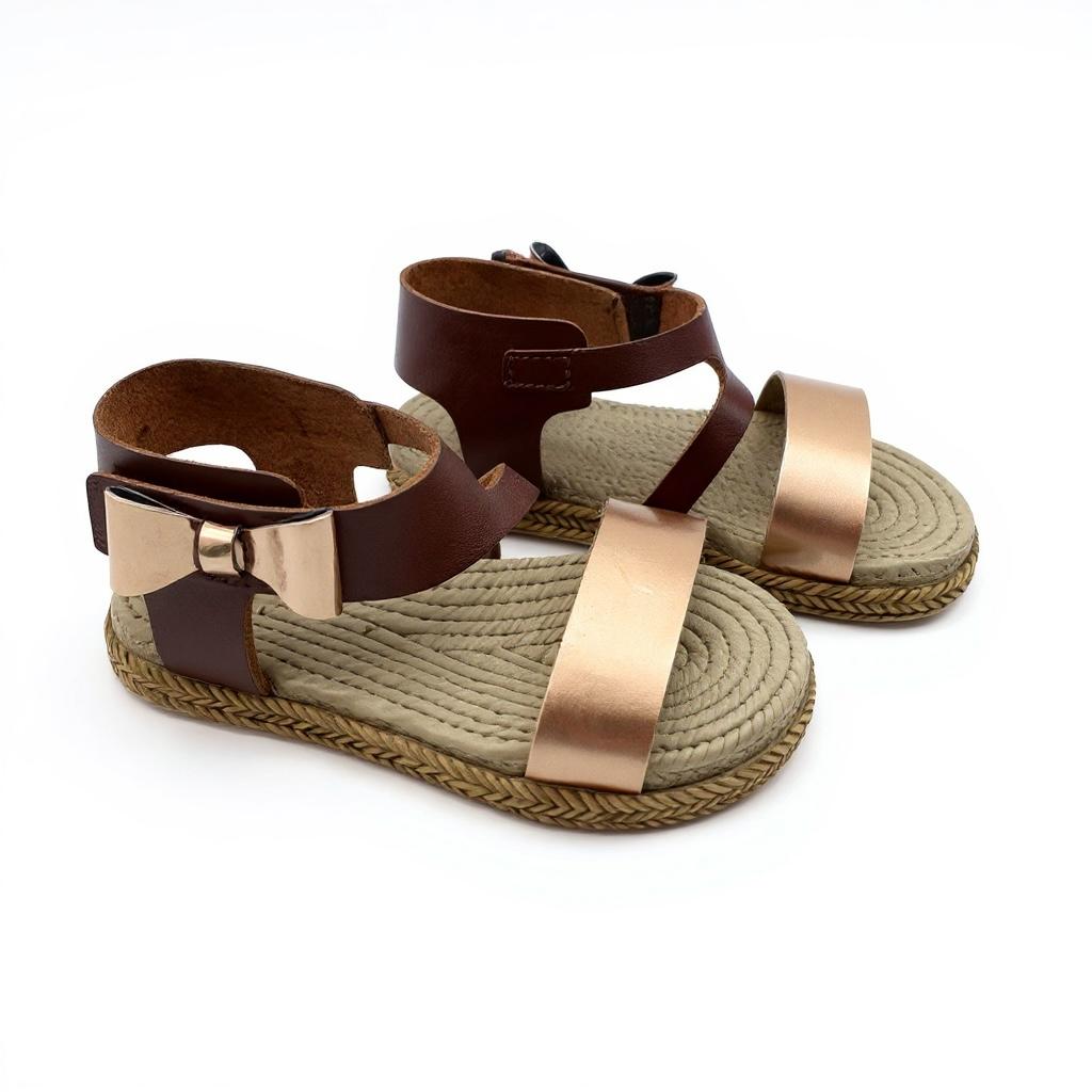 Kız Çocuk Deri Sandalet – Fiyonklu, Ortopedik Yazlık Sandalet