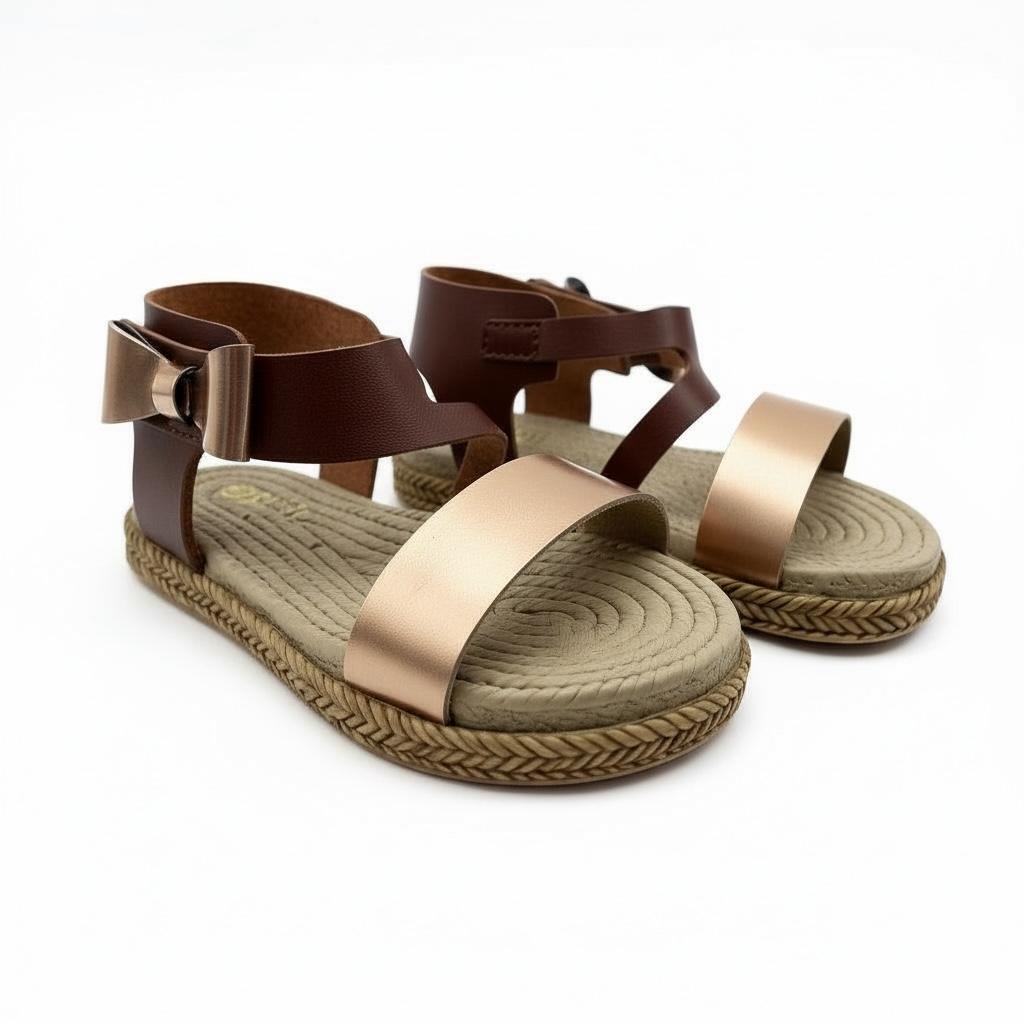 Kız Çocuk Deri Sandalet – Fiyonklu, Ortopedik Yazlık Sandalet