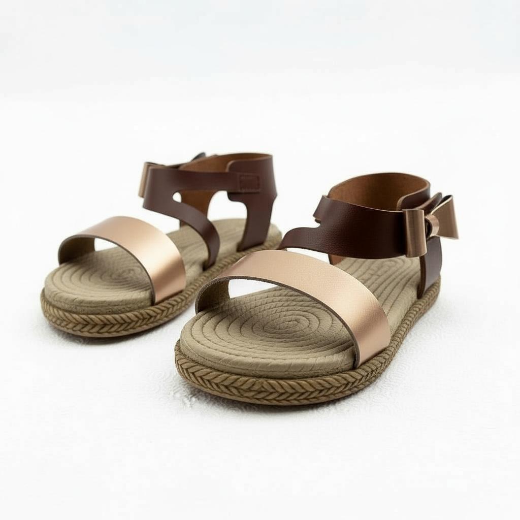 Kız Çocuk Deri Sandalet – Fiyonklu, Ortopedik Yazlık Sandalet