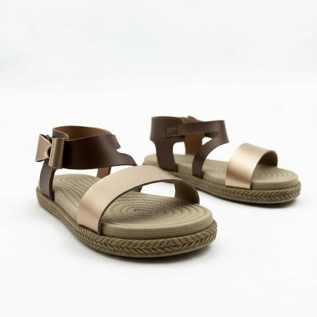 Kız Çocuk Deri Sandalet – Fiyonklu, Ortopedik Yazlık Sandalet