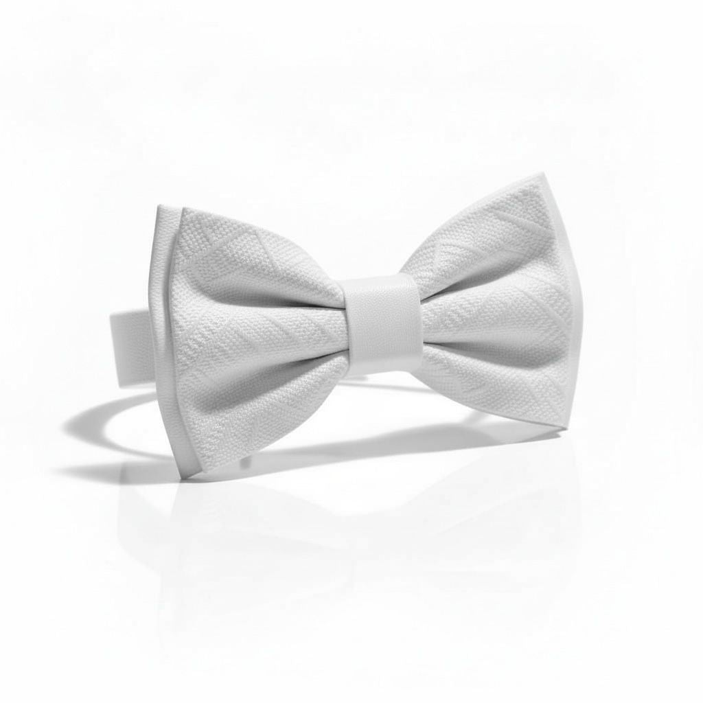 Desenli Beyaz Erkek Çocuk Papyon – Premium Doku & Zarif Şıklık