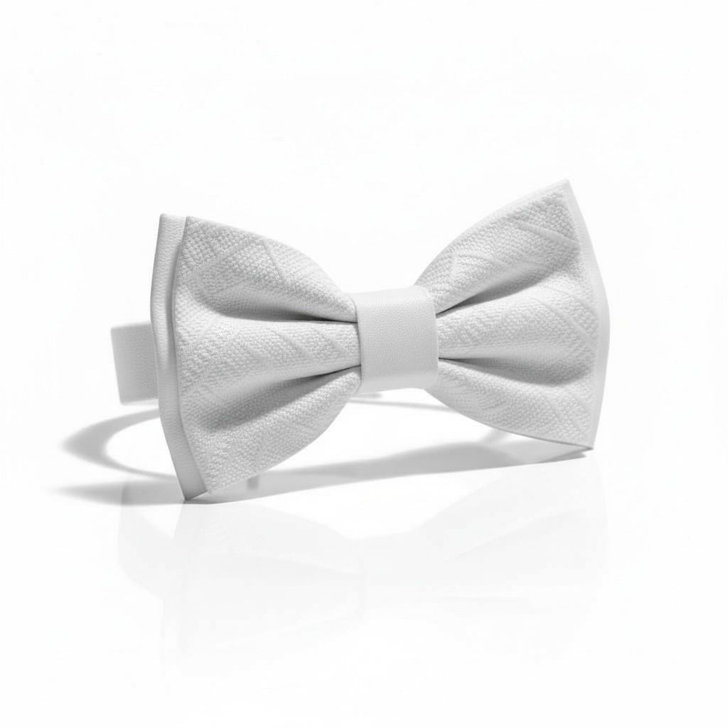 Desenli Beyaz Erkek Çocuk Papyon – Premium Doku & Zarif Şıklık