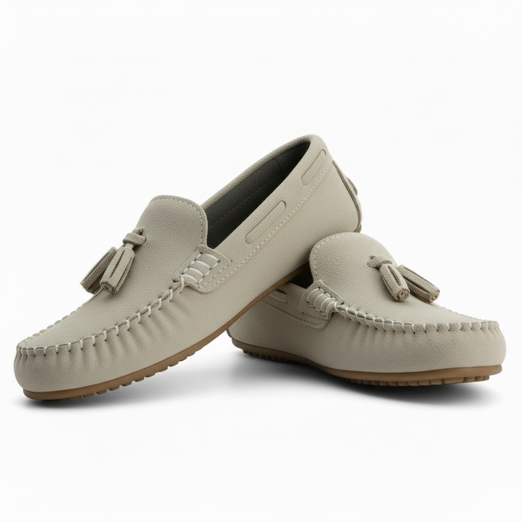 Bej püsküllü çocuk loafer ayakkabı - görsel 10