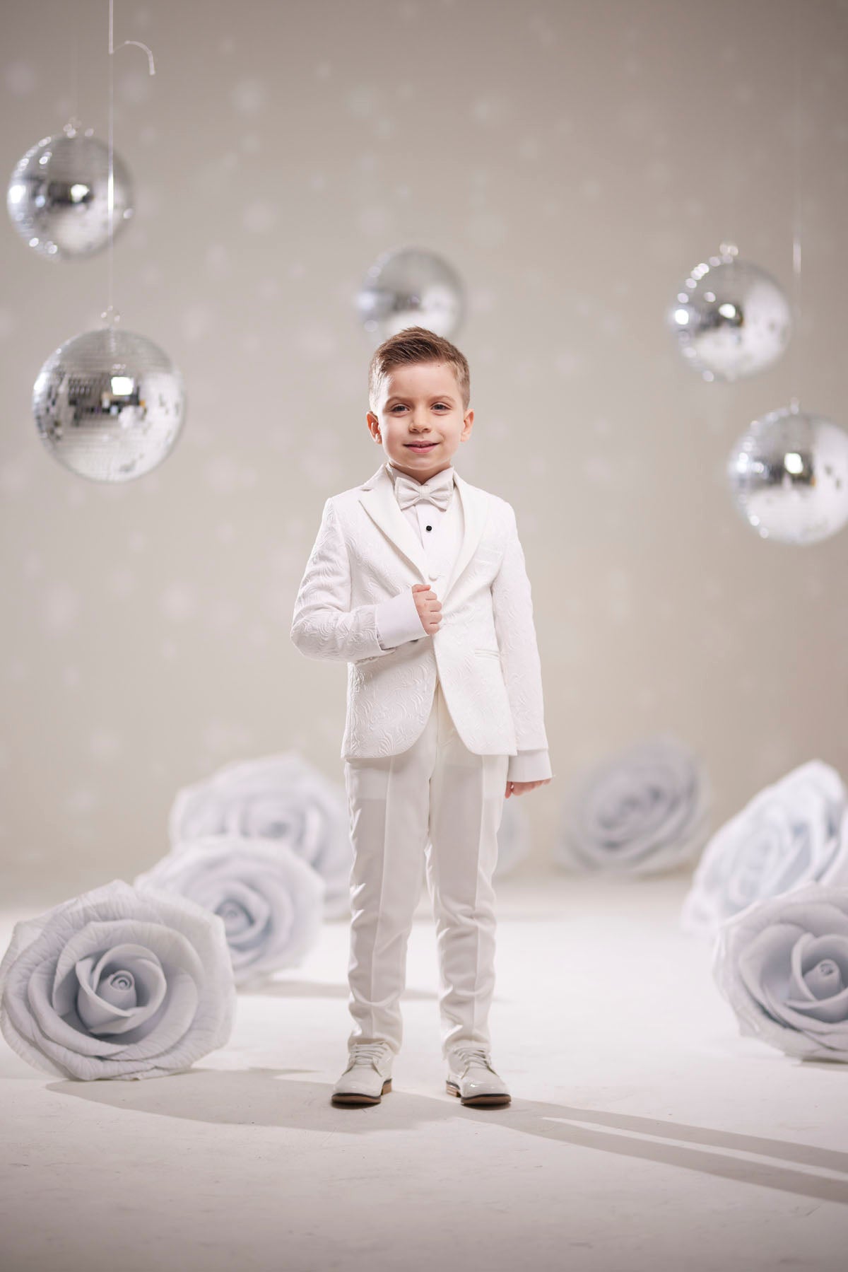 Erkek Çocuk Smokin Takım Elbise Krem