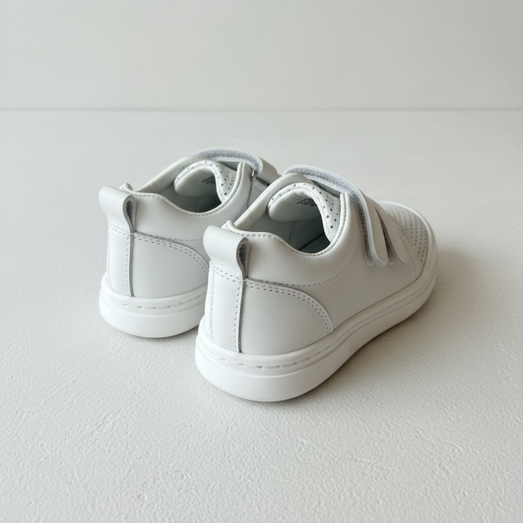 İçi ve Dışı Hakiki Deri Çift Cırt Cırtlı Çocuk Sneaker Ayakkabı