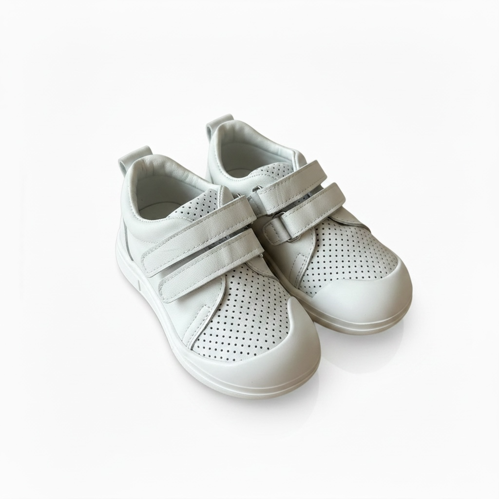 İçi ve Dışı Hakiki Deri Çift Cırt Cırtlı Çocuk Sneaker Ayakkabı