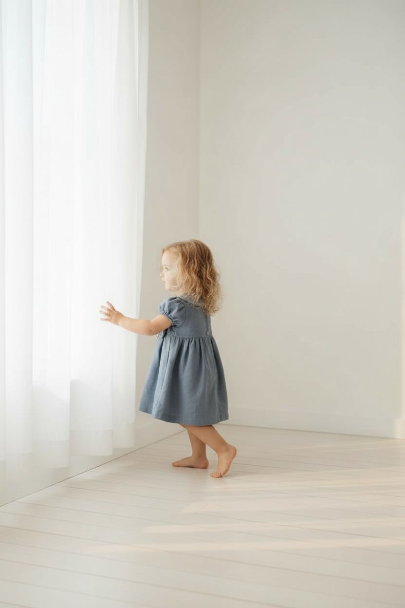 Kız Çocuk Bebe Yaka Fiyonk Detaylı Elbise  1–8 Yaş Klasik & Şık Tasarım