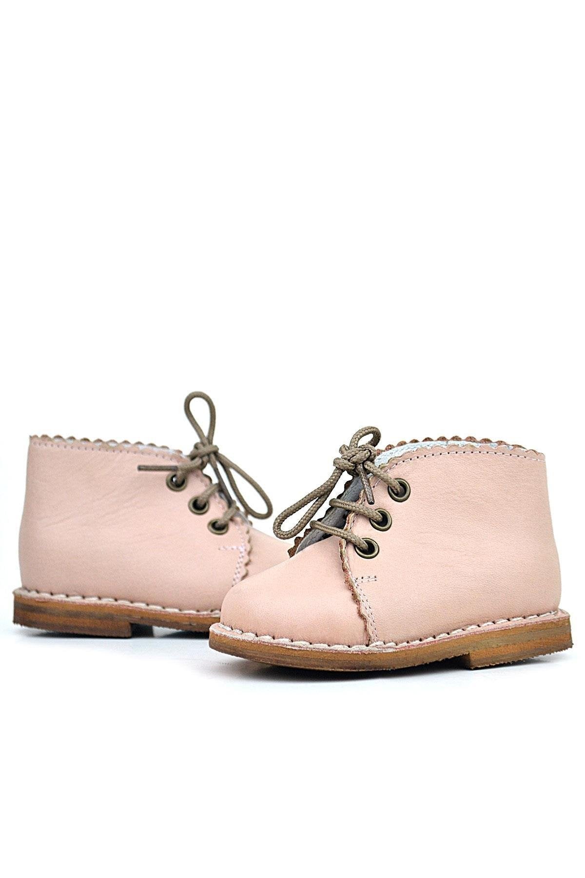 Hakiki Deri Bebek Botu | El Yapımı Unisex 1-3 Yaş İlk Adım Ayakkabısı