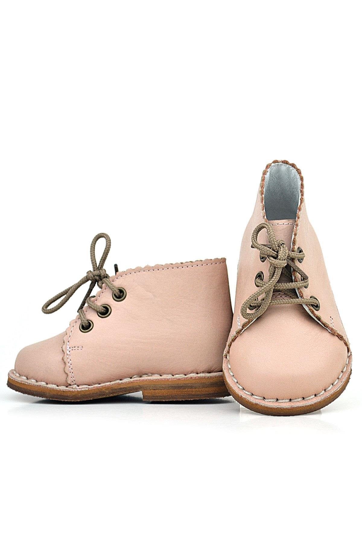 Hakiki Deri Bebek Botu | El Yapımı Unisex 1-3 Yaş İlk Adım Ayakkabısı