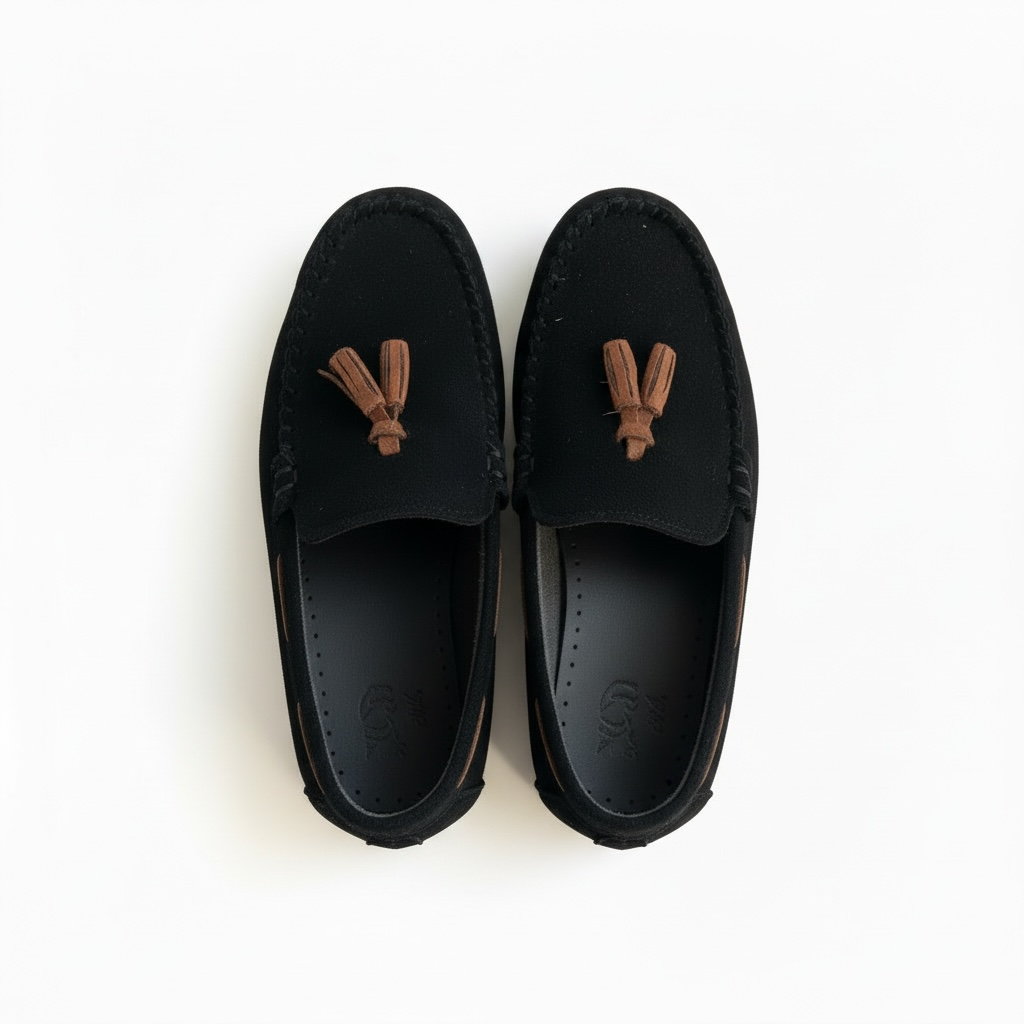 Siyah püsküllü çocuk loafer ayakkabı - görsel 12