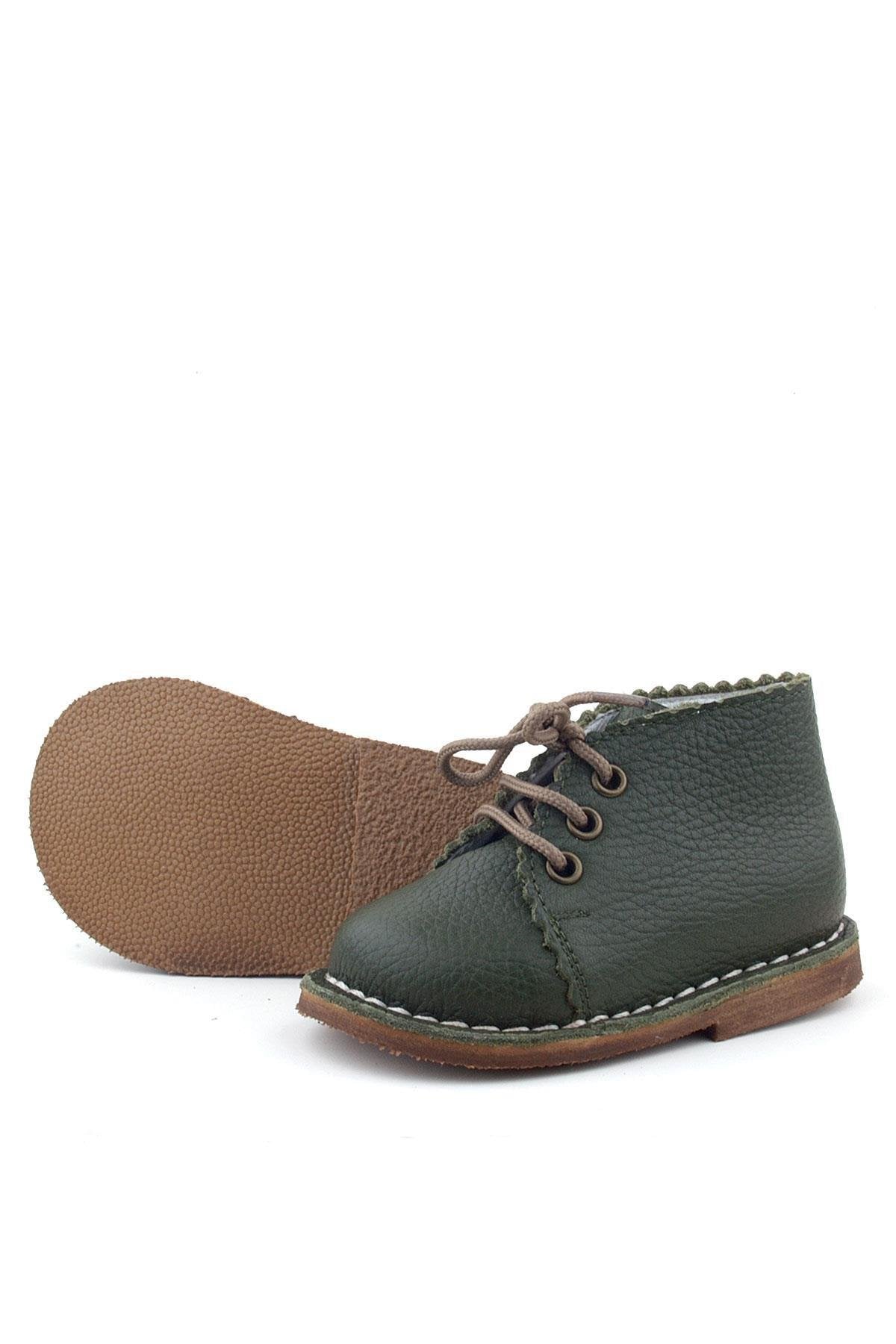 Hakiki Deri Bebek Botu | El Yapımı Unisex 1-3 Yaş İlk Adım Ayakkabısı