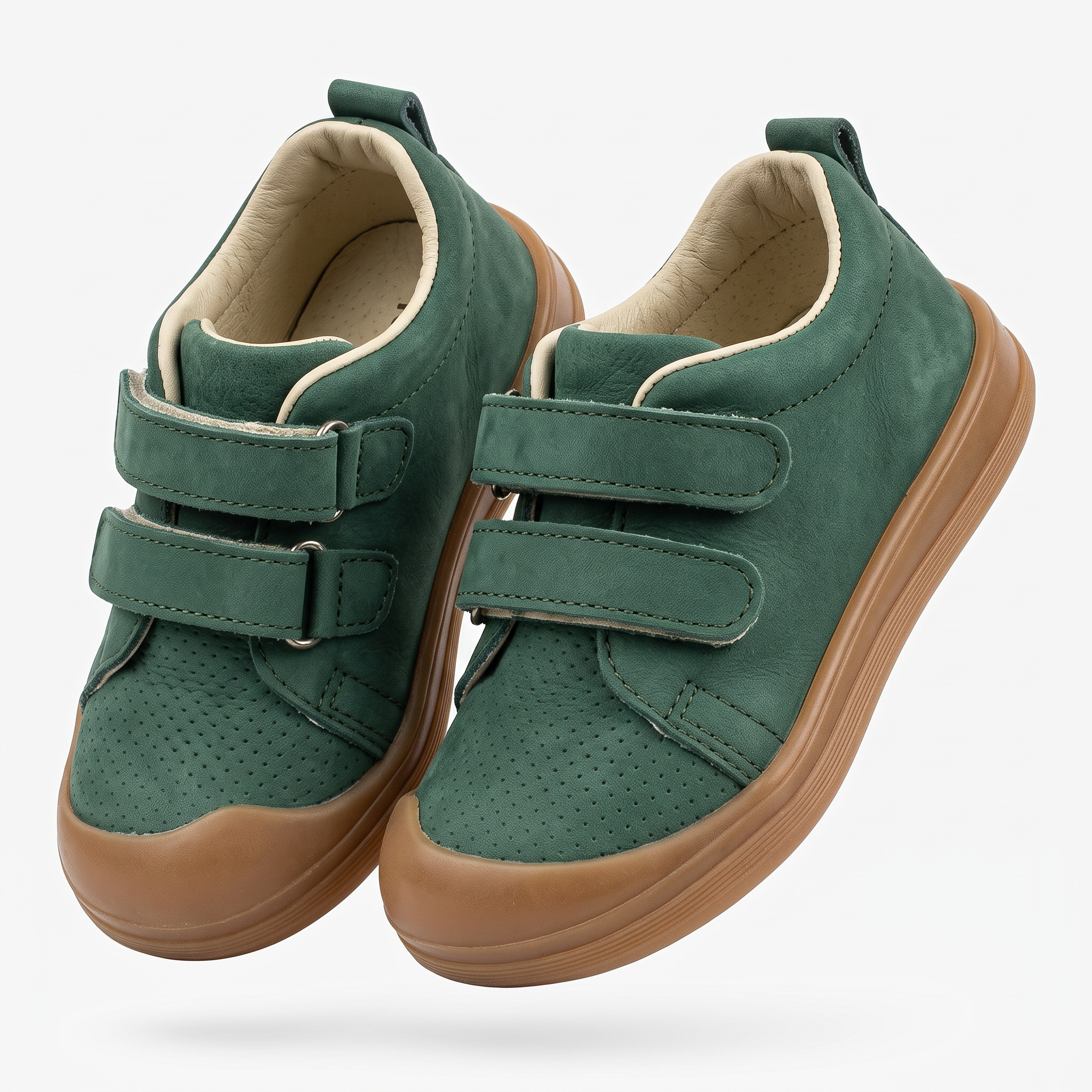 İçi ve Dışı Hakiki Deri Çift Cırt Cırtlı Çocuk Sneaker Ayakkabı