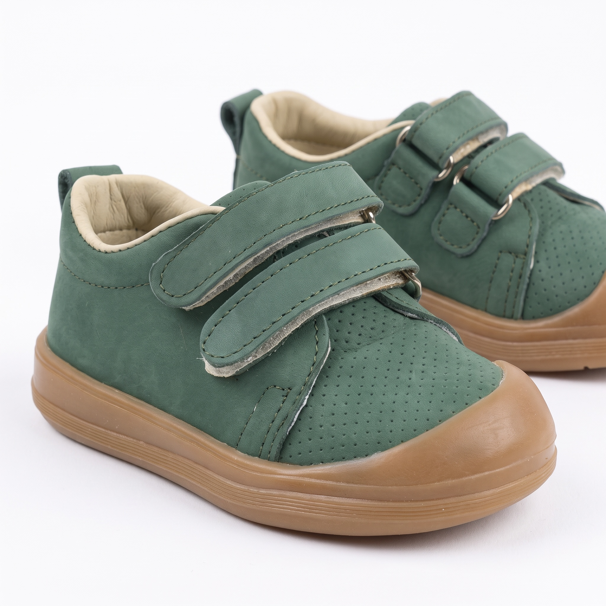 İçi ve Dışı Hakiki Deri Çift Cırt Cırtlı Çocuk Sneaker Ayakkabı